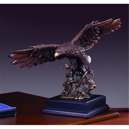 MARIAN IMPORTS Marian Imports F51122 Eagle Bronze Plated Resin Sculpture - 15 x 8 x 12 in. 51122